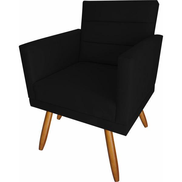 Imagem de Kit 02 Poltronas Luxo Decorativas Nina Suede Preto