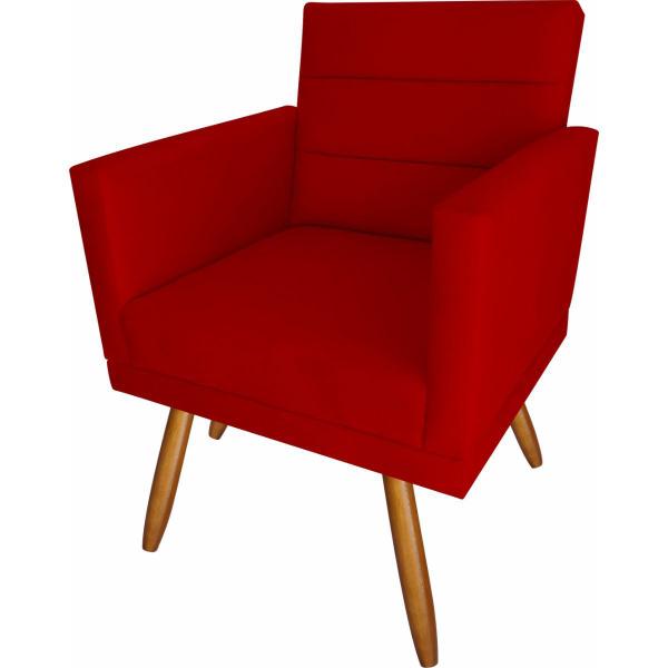 Imagem de Kit 02 Poltronas Luxo Decorativas Nina Suede Vermelho