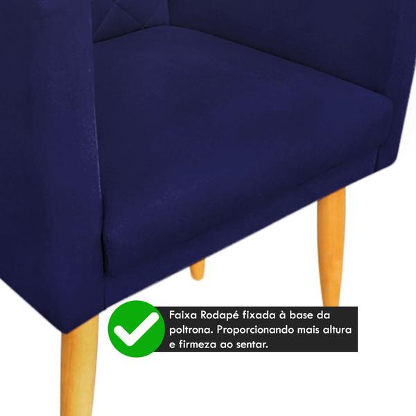 Imagem de Kit 02 Poltronas Maitê Suede Azul Marinho para leitura - 2M Decor