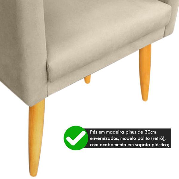 Imagem de Kit 02 Poltronas Maitê Suede Bege para casa - 2M Decor