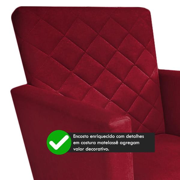 Imagem de Kit 02 Poltronas Maitê Suede Marsalla para recepção - 2M Decor