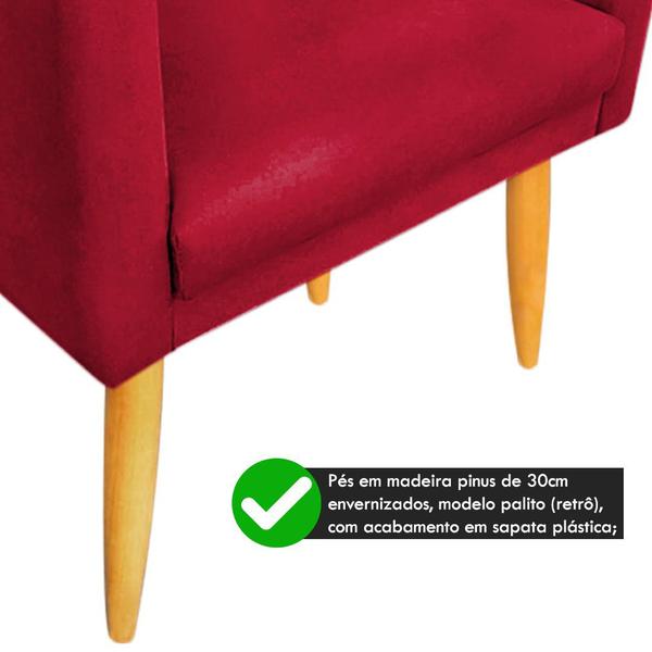 Imagem de Kit 02 Poltronas Maitê Suede Vermelho para Decoração - 2M Decor