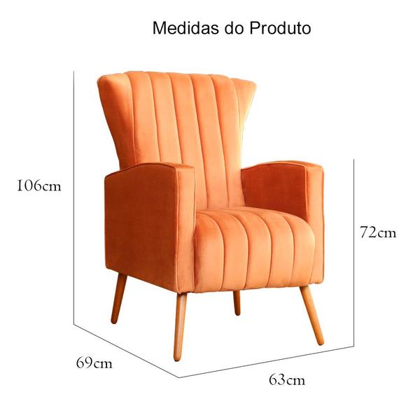 Imagem de Kit 02 Poltronas Melinda Veludo Cores - DS Estofados