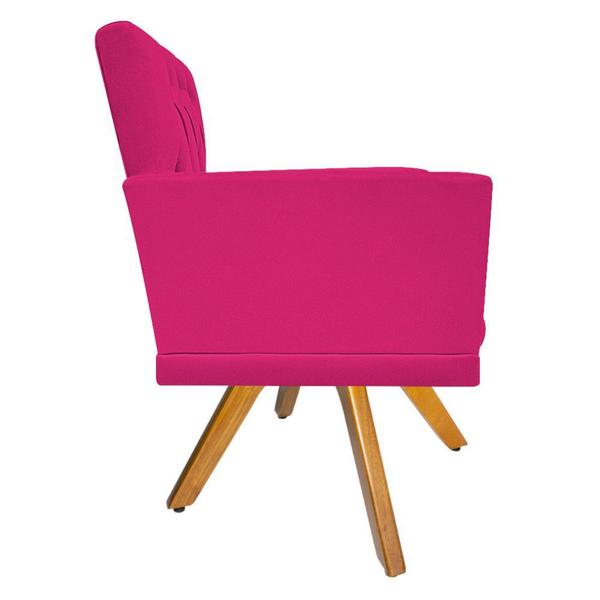kit 02 Poltronas Nanda Base Giratória de Madeira Suede Pink - KDAcanto Móveis Imagem de kit 02 Poltronas Nanda Base Giratória de Madeira Suede Pink - KDAcanto Móveis