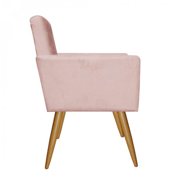 Imagem de Kit 02 Poltronas Nina Capitonê Decorativa Sala de Estar Recepção Suede Rose Gold - Ahz Móveis