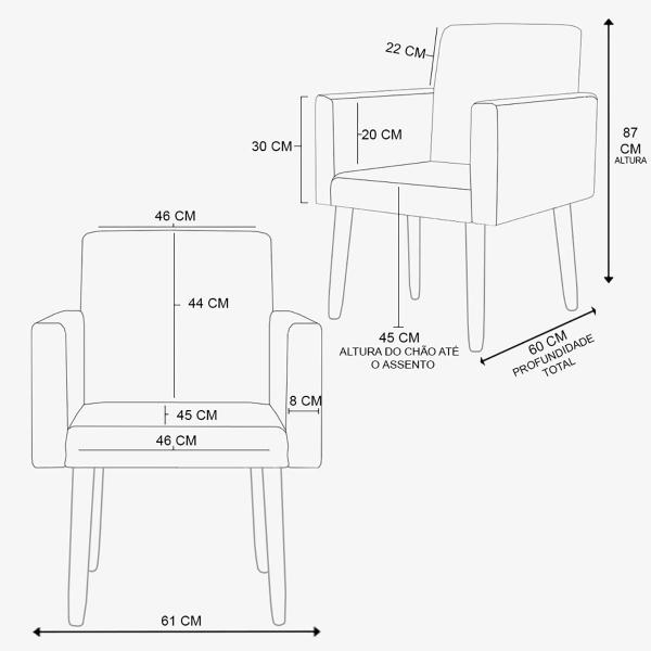 Imagem de Kit 02 Poltronas Nina Decorativa Para Recepção