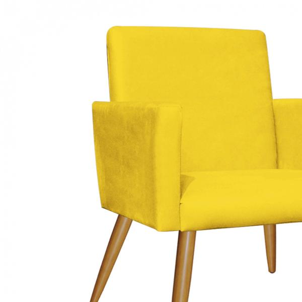 Imagem de Kit 02 Poltronas Nina Decorativa Sala de Estar Recepção Suede Amarelo - Ahz Móveis