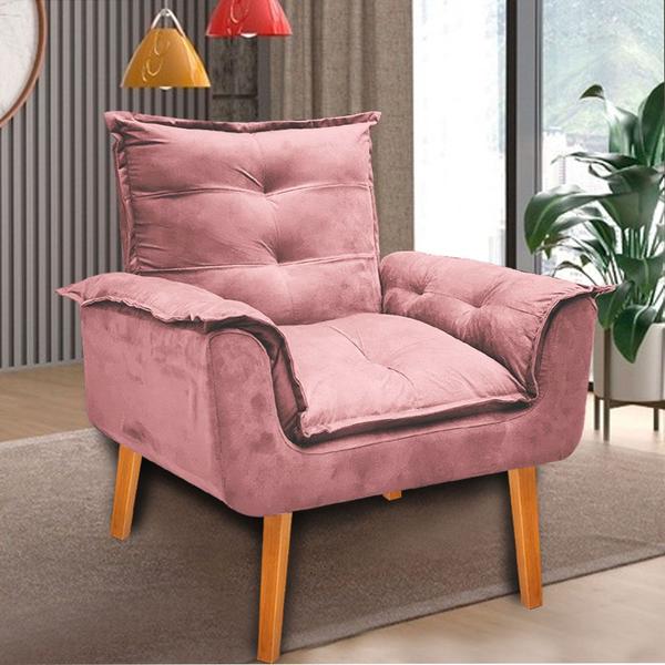 Imagem de Kit 02 Poltronas Opala Decorativa várias cores Pés Palito, Salão, sala, quarto e escritório - Bela Móveis