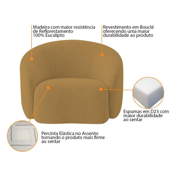 Imagem de Kit 02 Poltronas Orgânica Luxo Recepção Amore Bouclé - Doce Sonho Móveis