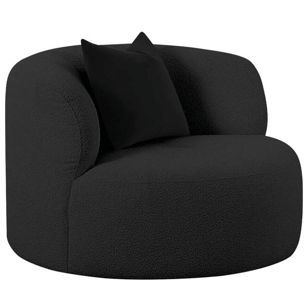 Imagem de Kit 02 Poltronas Orgânica Maitê Luxo Sala Recepção Decorativa Linho Preto