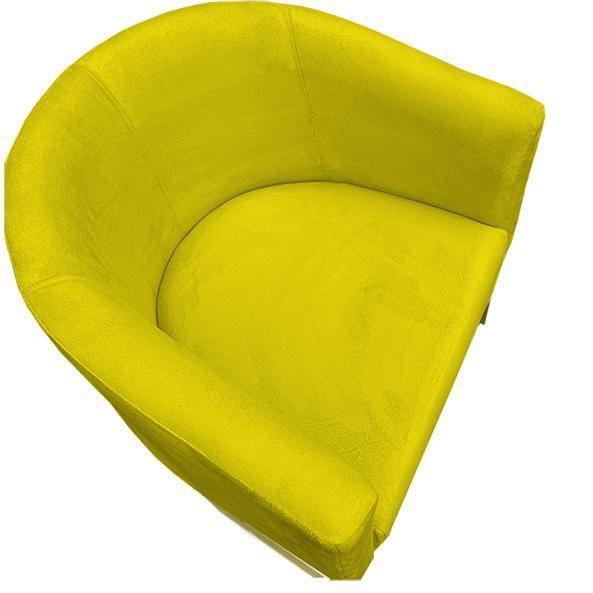 Imagem de Kit 02 Poltronas Paola Base de Ferro Sued Amarelo - D'Classe Decor