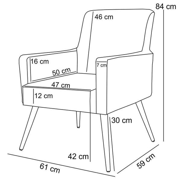 Imagem de Kit 02 Poltronas Para Sala de Estar e Recepção Maria W01 Pés Palito Suede Bege - Lyam Decor