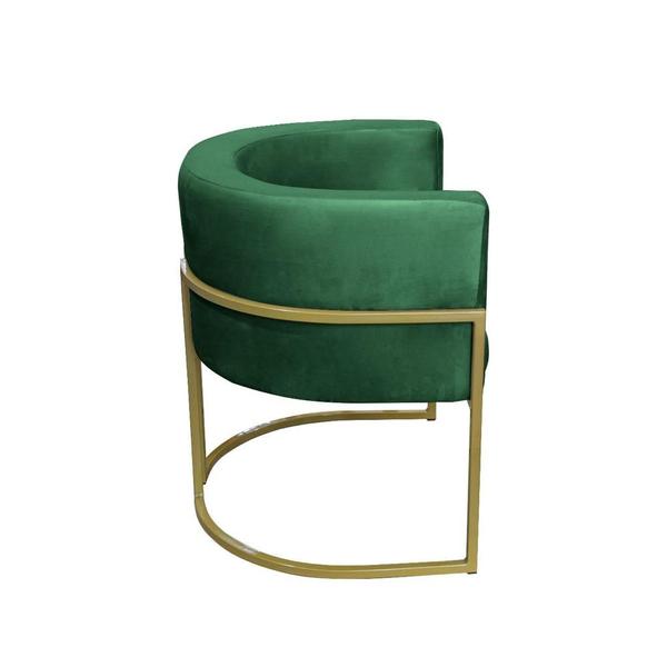 Imagem de Kit 02 Poltronas para Sala Decorativa Luna Base Ferro Dourado Veludo Verde