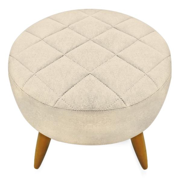 Imagem de Kit 02 Poltronas + Puff Maitê Suede Bege para Decoração - 2M Decor