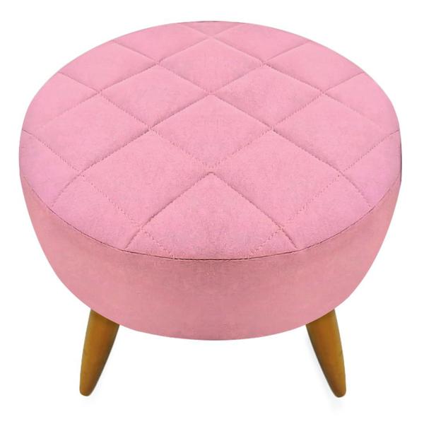 Imagem de Kit 02 Poltronas + Puff Maitê Suede Rosa para Decoração - 2M Decor