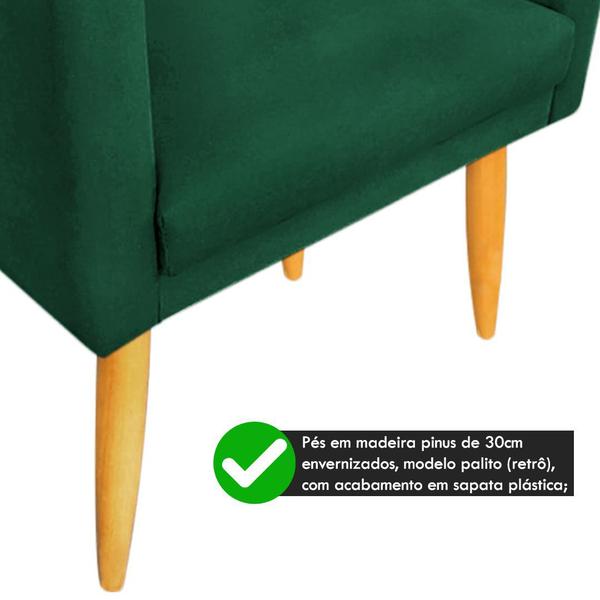 Imagem de Kit 02 Poltronas + Puff Maitê Suede Verde para casa - 2M Decor