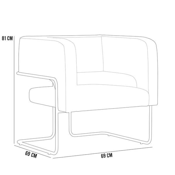 Imagem de Kit 02 Poltronas Scarlett D02 Base Aço Preto Sintético Camel B-14 Linho Bege C-107 - Lyam Decor