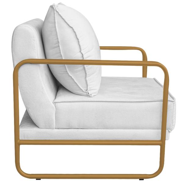 Imagem de Kit 02 Poltronas Sevilha Base de Ferro Dourado Sintético - ADJ Decor