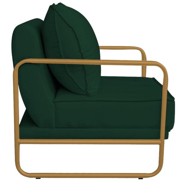 Imagem de Kit 02 Poltronas Sevilha Base de Ferro Dourado Suede - Amarena Móveis