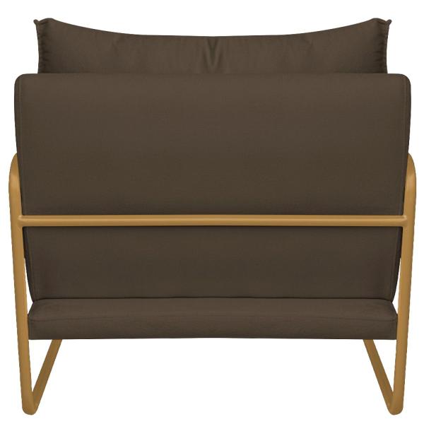 Imagem de Kit 02 Poltronas Sevilha Base de Ferro Dourado Suede - Doce Sonho Móveis