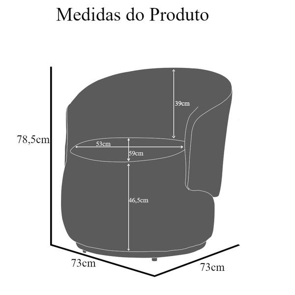 Imagem de Kit 02 Poltronas Tecido Suede Mesclado em material sintético Preto Beatriz- Estopar