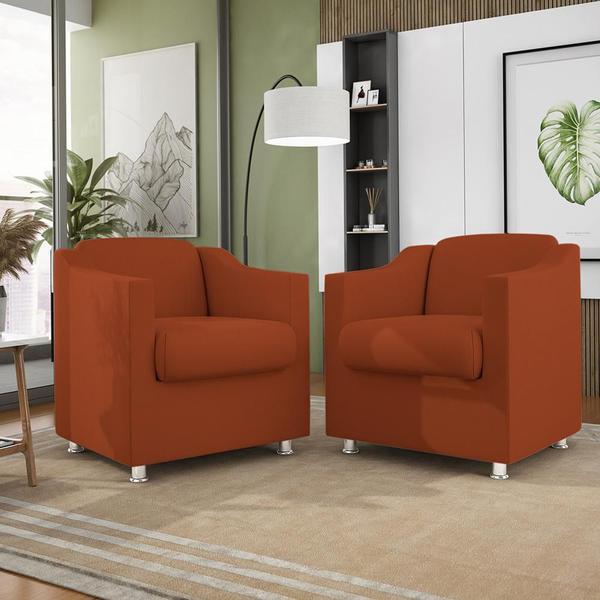 Imagem de Kit 02 Poltronas Tilla Recepção Consultório Suede Balaqui