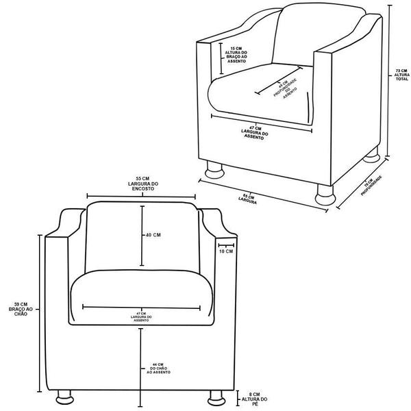 Imagem de Kit 02 Poltronas Tilla Recepção Consultório Suede Balaqui