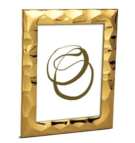 Imagem de Kit 02 Porta Retrato Metal Dourado Prisma P e M Mart