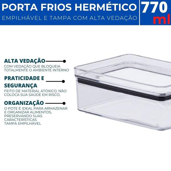 Imagem de Kit 02 Potes Porta-Frios Acrílico Hermético Lumini 770ml