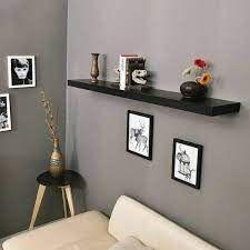 Imagem de Kit 02 Prateleiras 50x15CM Preto MDF Decorativa Casa Sala Quarto Banheiro Cozinha Livros Madeira Esmalteria Parede Porta