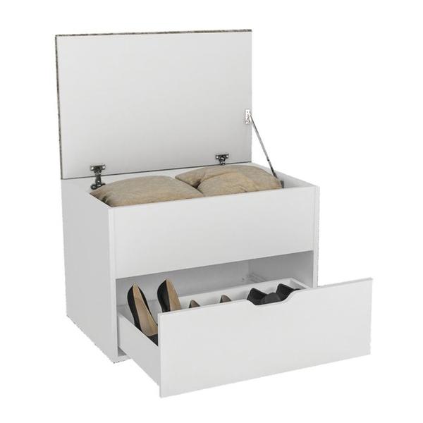 Imagem de Kit 02 Puff Bau Organizador Multiuso PU2051 Branco Tec381 Tecno Mobili