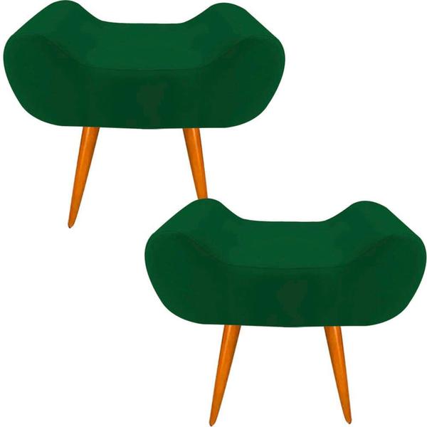 Imagem de Kit 02 Puff Decorativo Leticia Suede Verde Pés Palito House