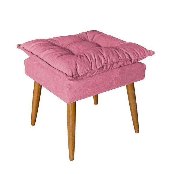 Imagem de Kit 02 Puff Puf Banqueta Opala Para Quarto Sala Recepção Suede Rose - Ninho Decor