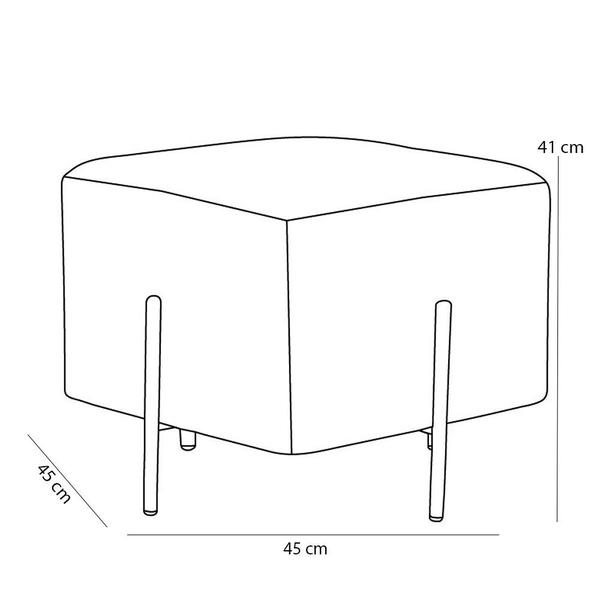 Imagem de Kit 02 Puff Quadrado Decorativo Status 45x45 D02 Pés de Aço Veludo Mostarda C-279 - Lyam Decor