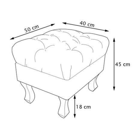 Imagem de Kit 02 Puff Retro Luiz XV com Baú Suede Bege 50 para sala