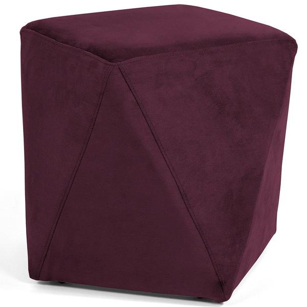 Imagem de Kit 02 Puffs Decorativo Para Sala de Estar Ametista D02 Veludo Marsala C-278 - Lyam Decor