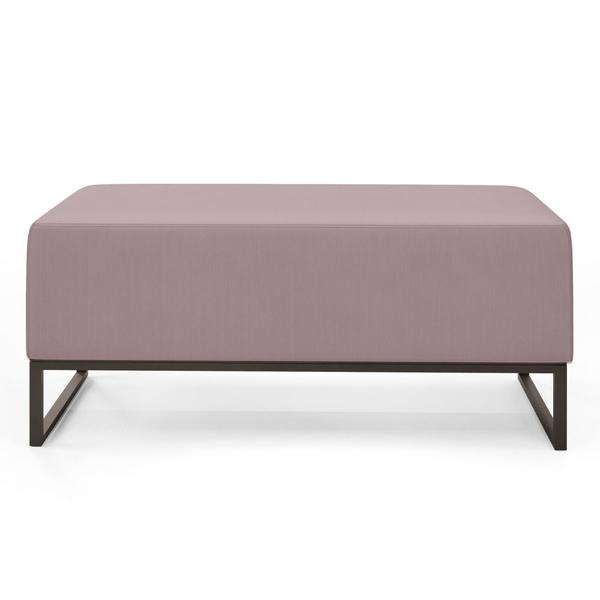 Imagem de Kit 02 Puffs Decorativo Para Sala de Estar Cléo W01 Base de Ferro 90 cm Suede Rosê - Lyam Decor