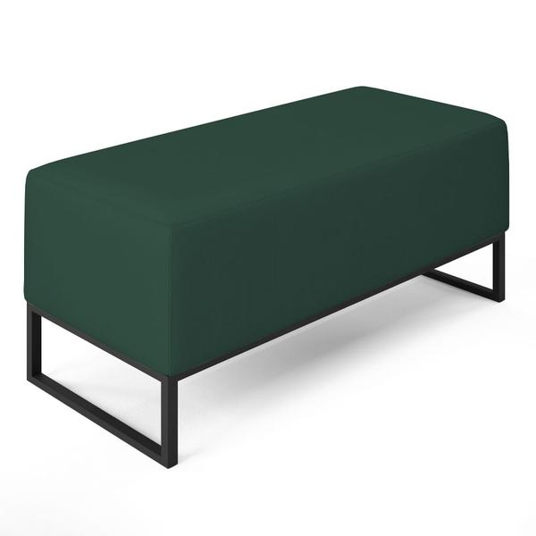 Imagem de Kit 02 Puffs Decorativo Para Sala de Estar Cléo W01 Base Ferro 90 cm Suede Verde Musgo - Lyam Decor