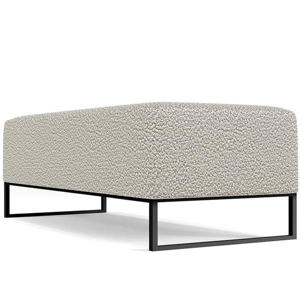 Imagem de Kit 02 Puffs Decorativo Sala de Estar Bali W01 Base Ferro 120x50 cm Bouclê Creme - Lyam Decor