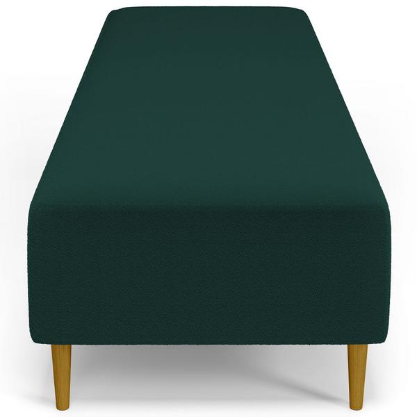 Imagem de Kit 02 Puffs Decorativo Sala de Estar Bali W01 Pés Palito 170x60cm Bouclê Verde - Lyam Decor