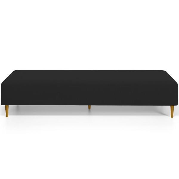 Imagem de Kit 02 Puffs Decorativo Sala de Estar Bali W01 Pés Palito 190x60cm Suede Preto - Lyam Decor