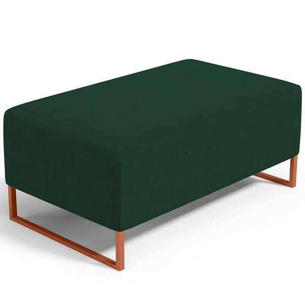 Imagem de Kit 02 Puffs Decorativo Sala De Estar Cléo 90cm W01 Base Ferro Cobre Suede Verde Musgo - Lyam Decor