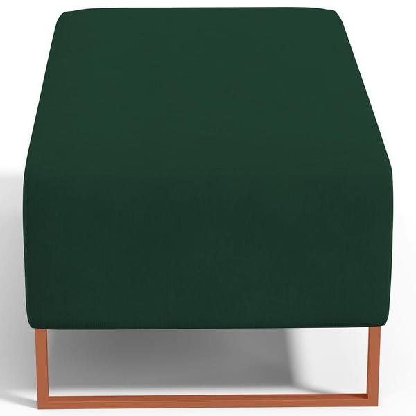 Imagem de Kit 02 Puffs Decorativo Sala De Estar Cléo 90cm W01 Base Ferro Cobre Suede Verde Musgo - Lyam Decor