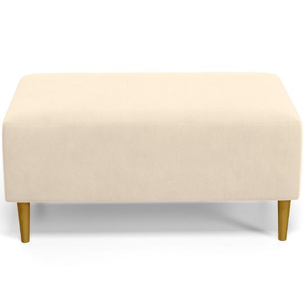 Imagem de Kit 02 Puffs Decorativo Sala de Estar Cléo Pés Palito 90 cm Suede Bege - Lyam Decor