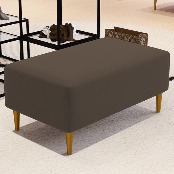 Imagem de Kit 02 Puffs Decorativo Sala de Estar Cléo Pés Palito 90 cm Suede Marrom - Lyam Decor