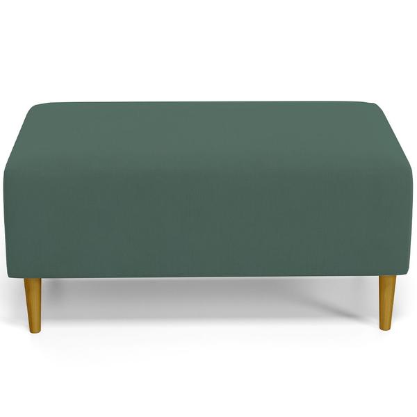 Imagem de Kit 02 Puffs Decorativo Sala de Estar Cléo Pés Palito 90 cm Suede Verde Musgo - Lyam Decor