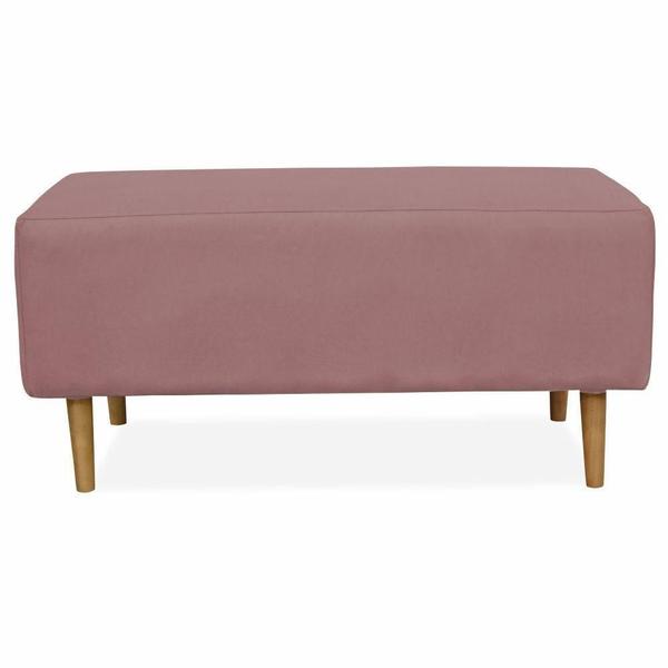 Imagem de Kit 02 Puffs Decorativo Sala de Estar Cléo W01 Pés Palito 90 cm Suede Rosê - Lyam Decor