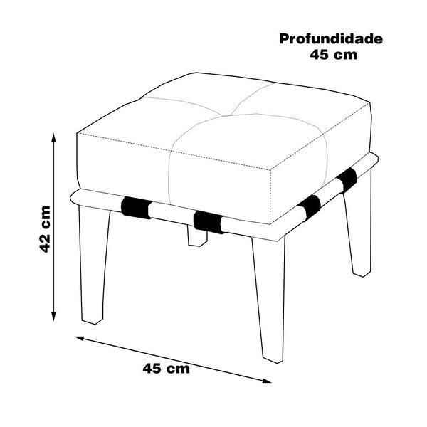 Imagem de Kit 02 Puffs Decorativos 45cm Martínez Veludo Pés Madeira Verde/Imbúia G62 - Gran Belo