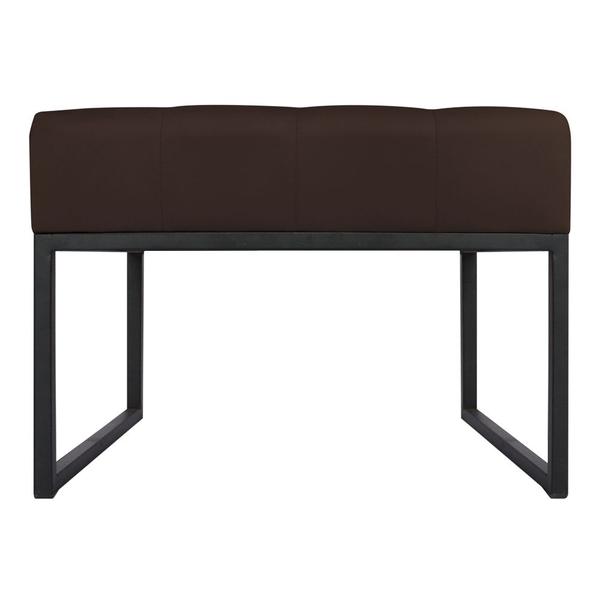 Imagem de Kit 02 Puffs Decorativos Agnes 60x44cm com Base de Ferro Sintético Marrom - Desk Design