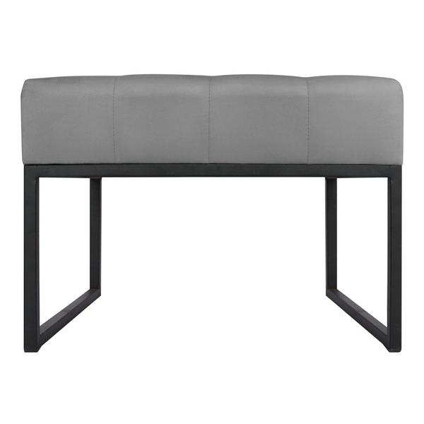 Imagem de Kit 02 Puffs Decorativos Agnes 60x44cm com Base de Ferro Suede Cinza Claro - Desk Design